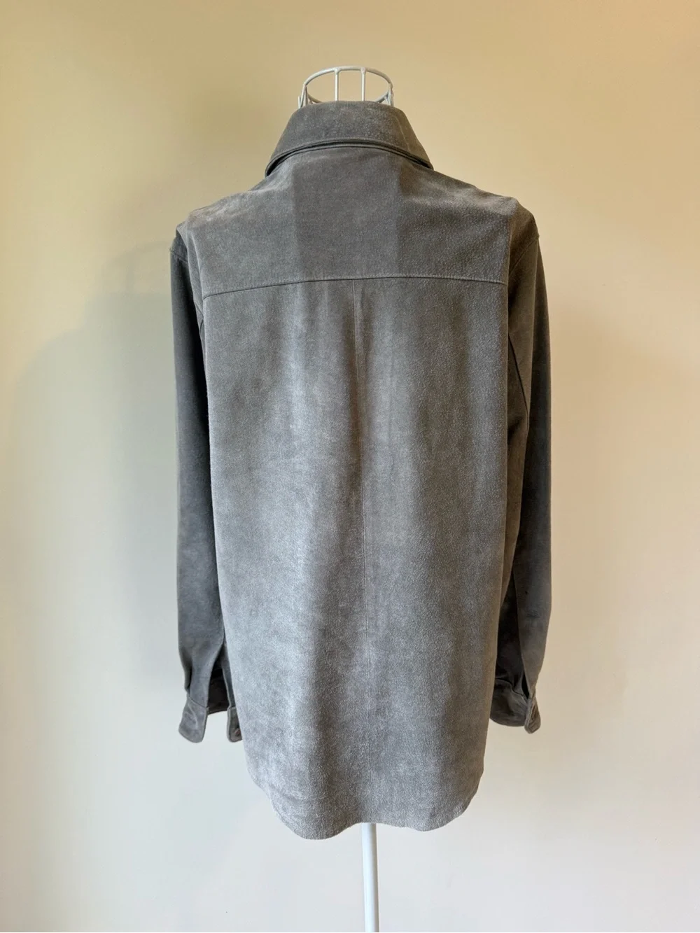 Vintage Soblue for Bloomingdale’s Gray Suede Leather Shirt Jacket Small - Picture 3 of 6